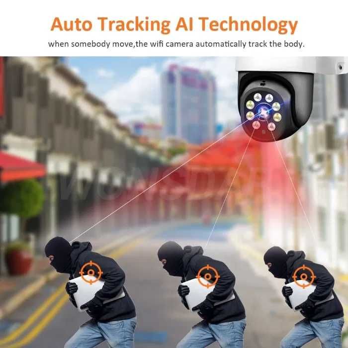 Câmara Vídeo Vigilância • WIFI • Rotativa Exterior • Auto-Tracking