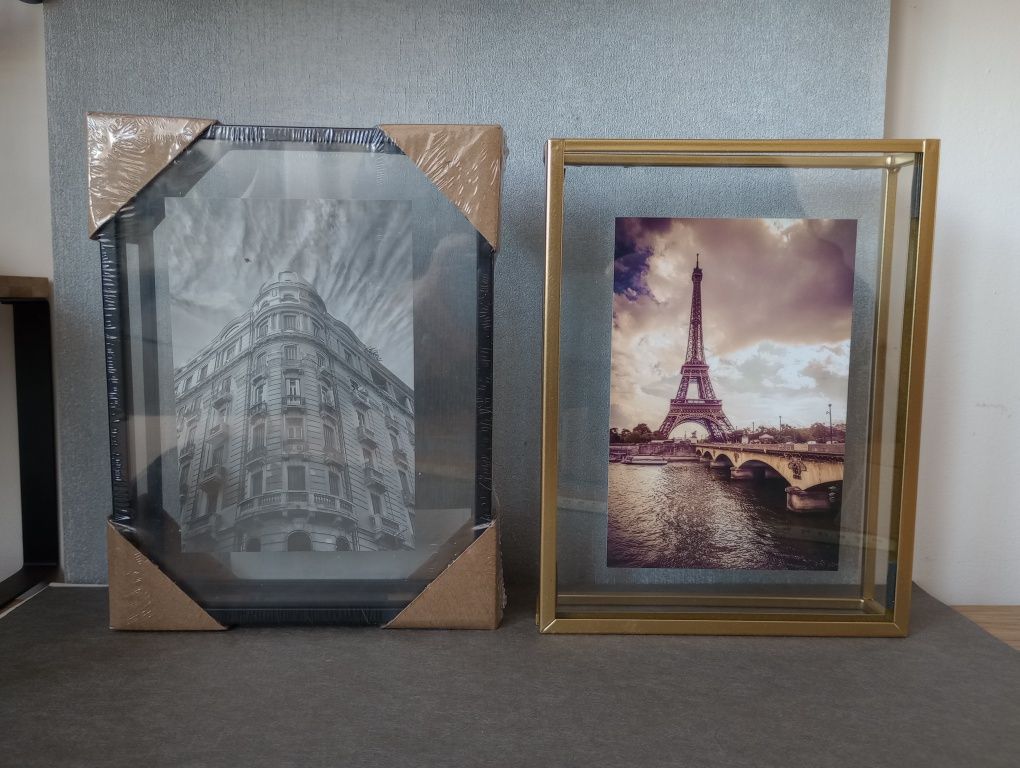 Ramka metalowa złota na zdjęcia. Foto rama 16 x 21 cm
