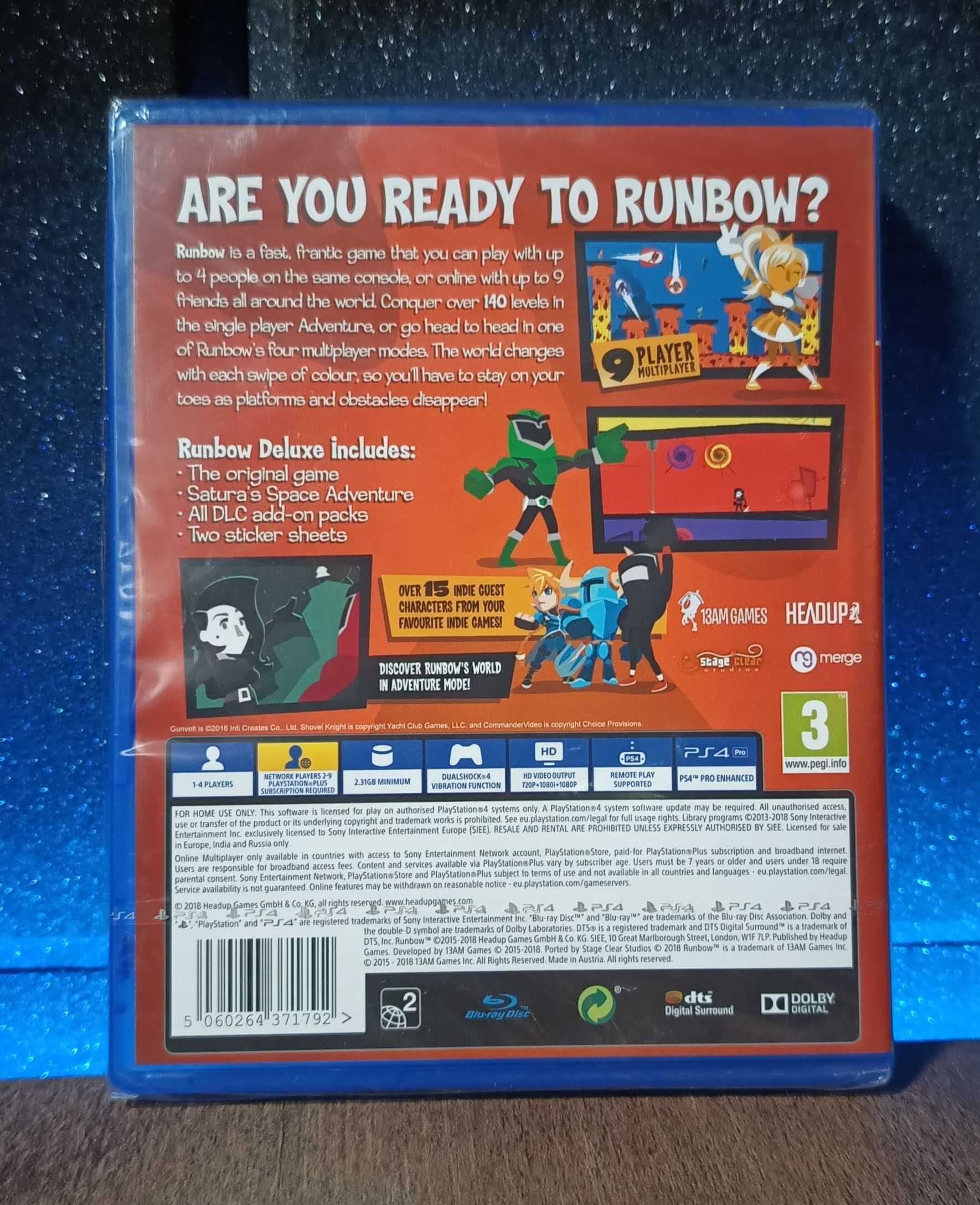 Runbow - Deluxe Edition PS4 / PS5 - kolorowa platformówka na dwóch