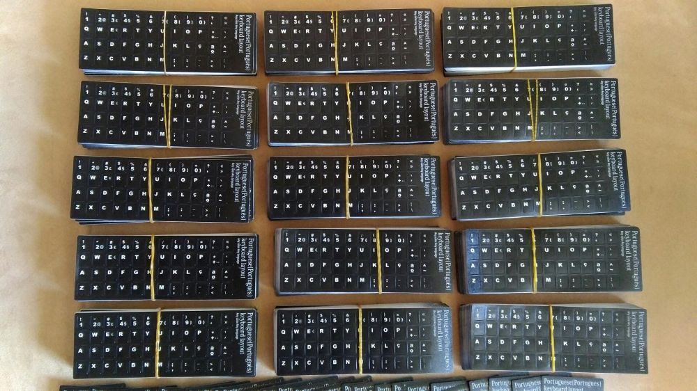Layout Teclado português autocolante PT sticks - letras adesivo preto