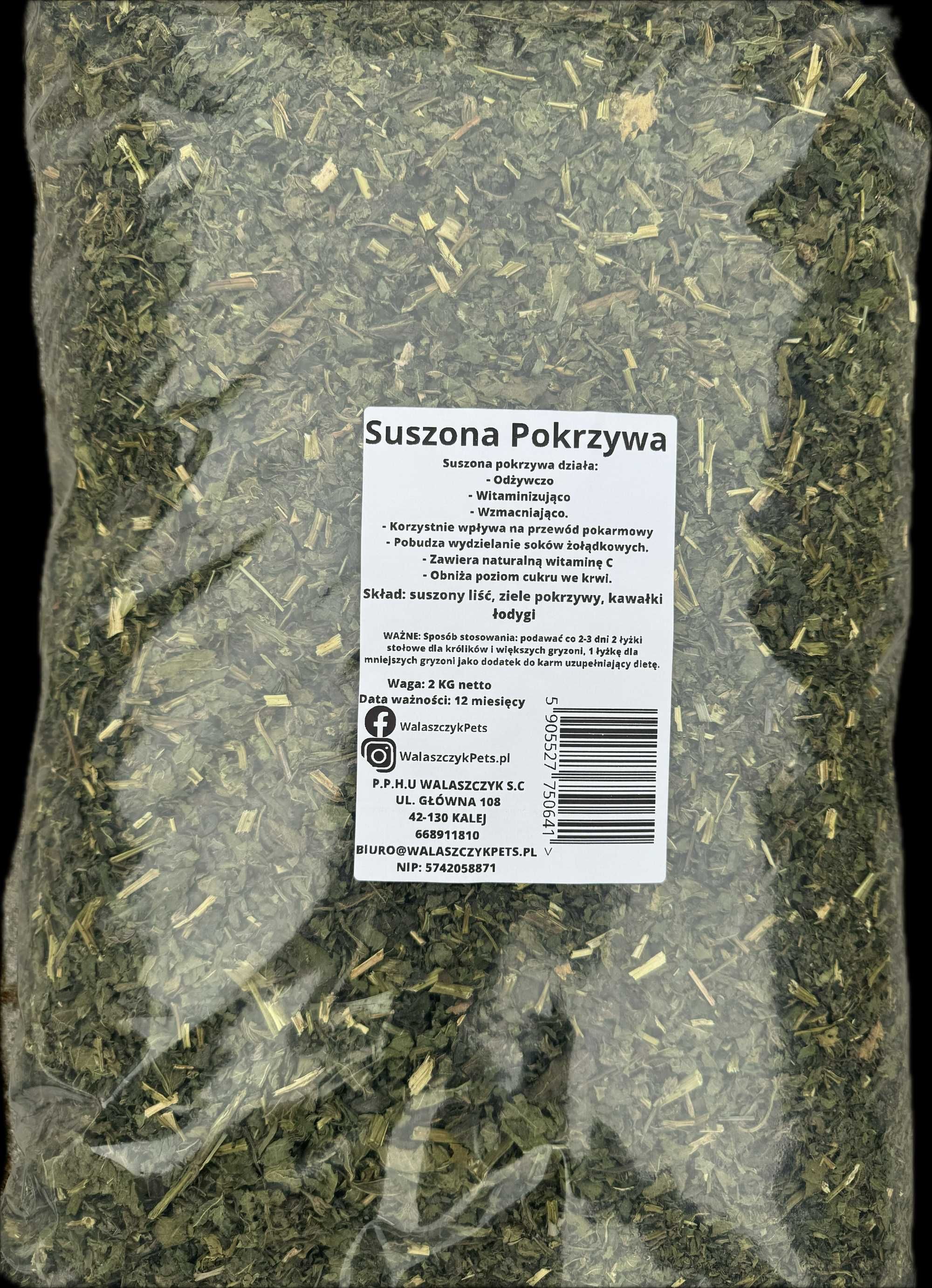 Suszona Pokrzywa 2kg Przysmak Królików Gryzoni