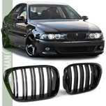 Grelha dupla para BMW Série 5 E39 1995 a 2003 Preto Brilhante