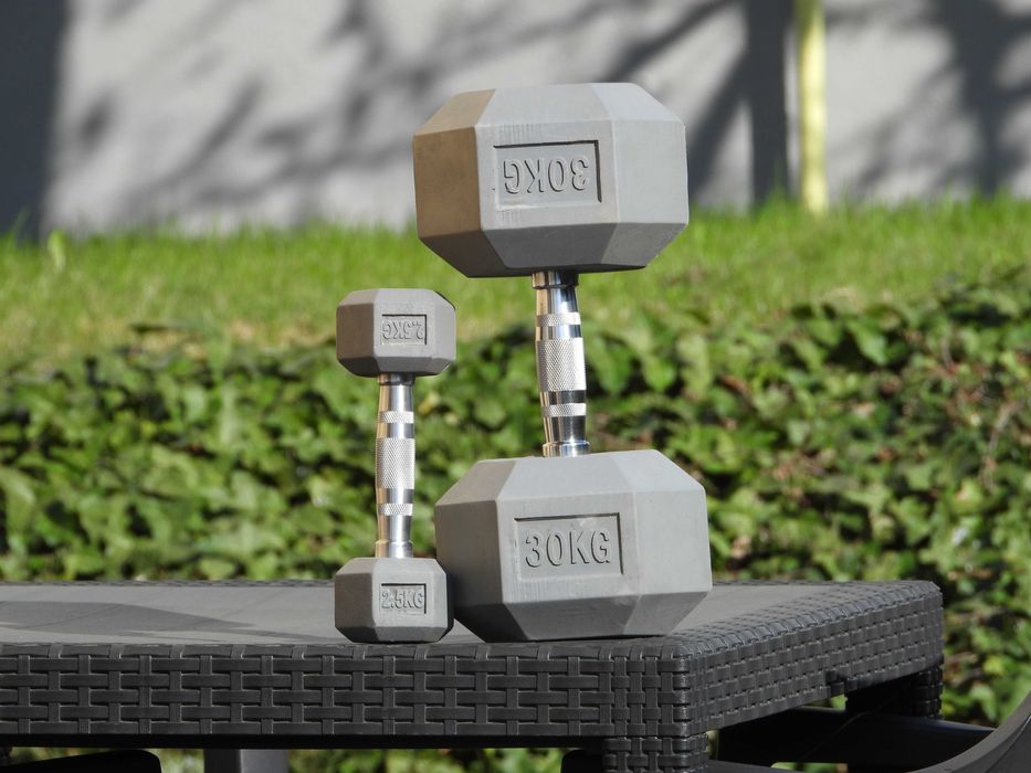Hantle hex zestaw do 30 kg kolor Szare