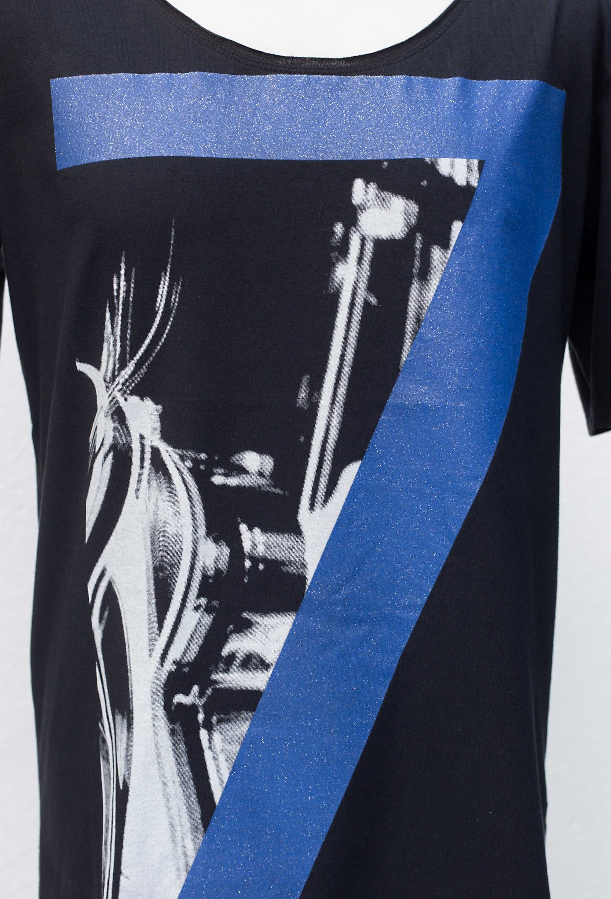 Shop1ONE t-shirt koszulka XL slim fit bardzo disco graficzny print