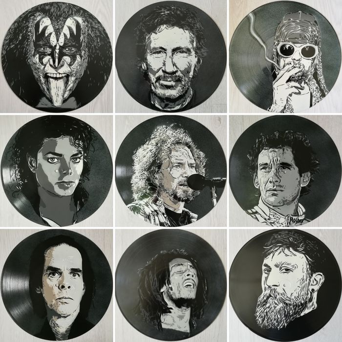 António Variações pintura original em disco de vinil