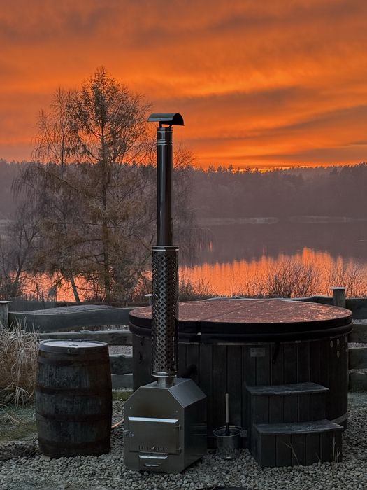 Domki całoroczne nad jeziorem balia przy kazdym domku, sauna w cenie!