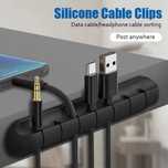 НОВЫЙ Силиконовый Держатель для кабеля на 7 USB шнуров с креплением