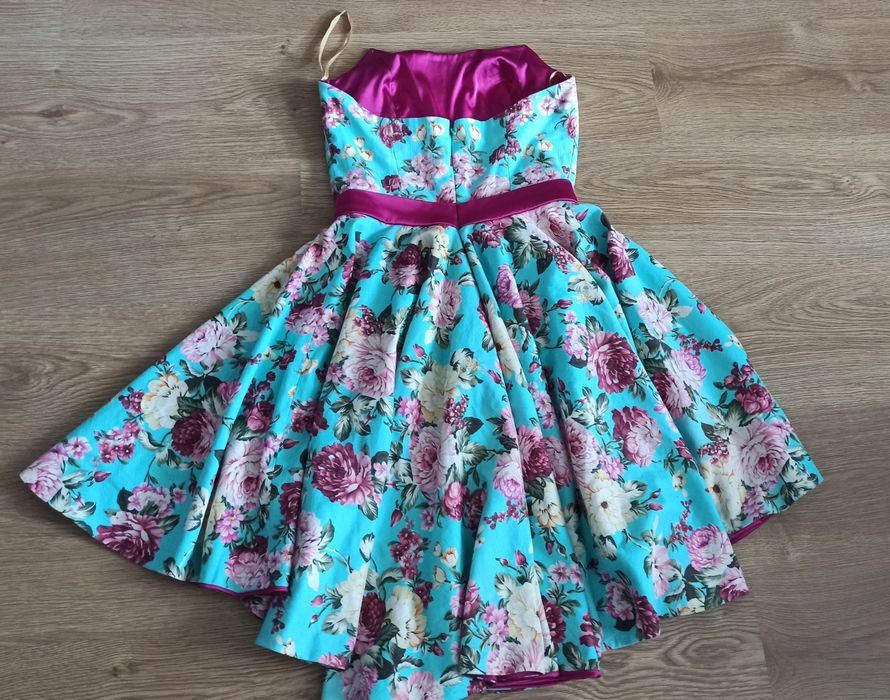 Piękna sukienka kwiatki wesele komunia chrzciny impreza