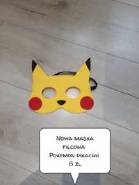 Maska filcowa pikachu pokemon