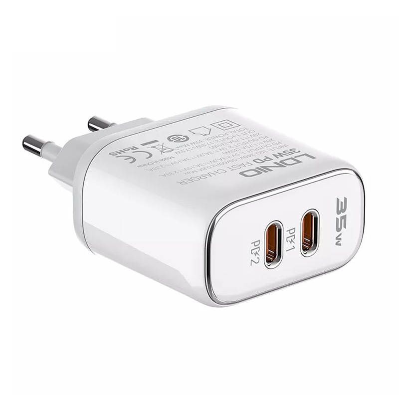 Ładowarka sieciowa LDNIO A2528M 2USB-C dla Apple + Kabel USB-C