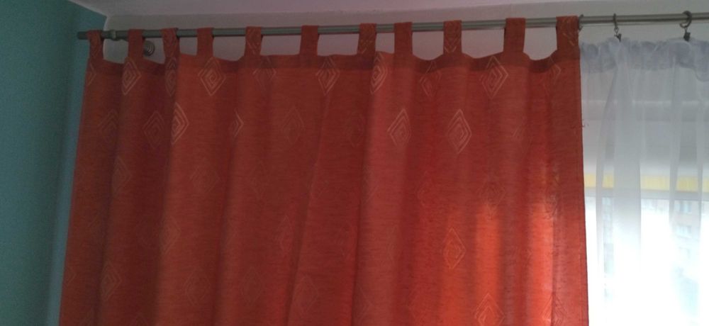 Zasłonka w romby pomarańczowa czerwona