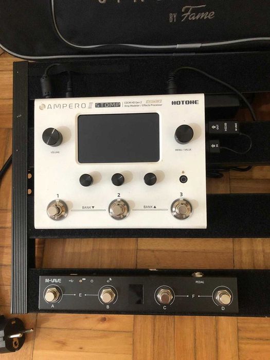 Pedalboard completa – Ampero Stomp II + controlador + pedal + saco