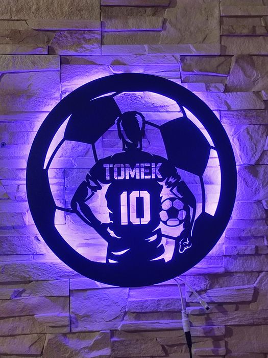 Lampka led piłkarz piłka nożna imię numer  personalizacja