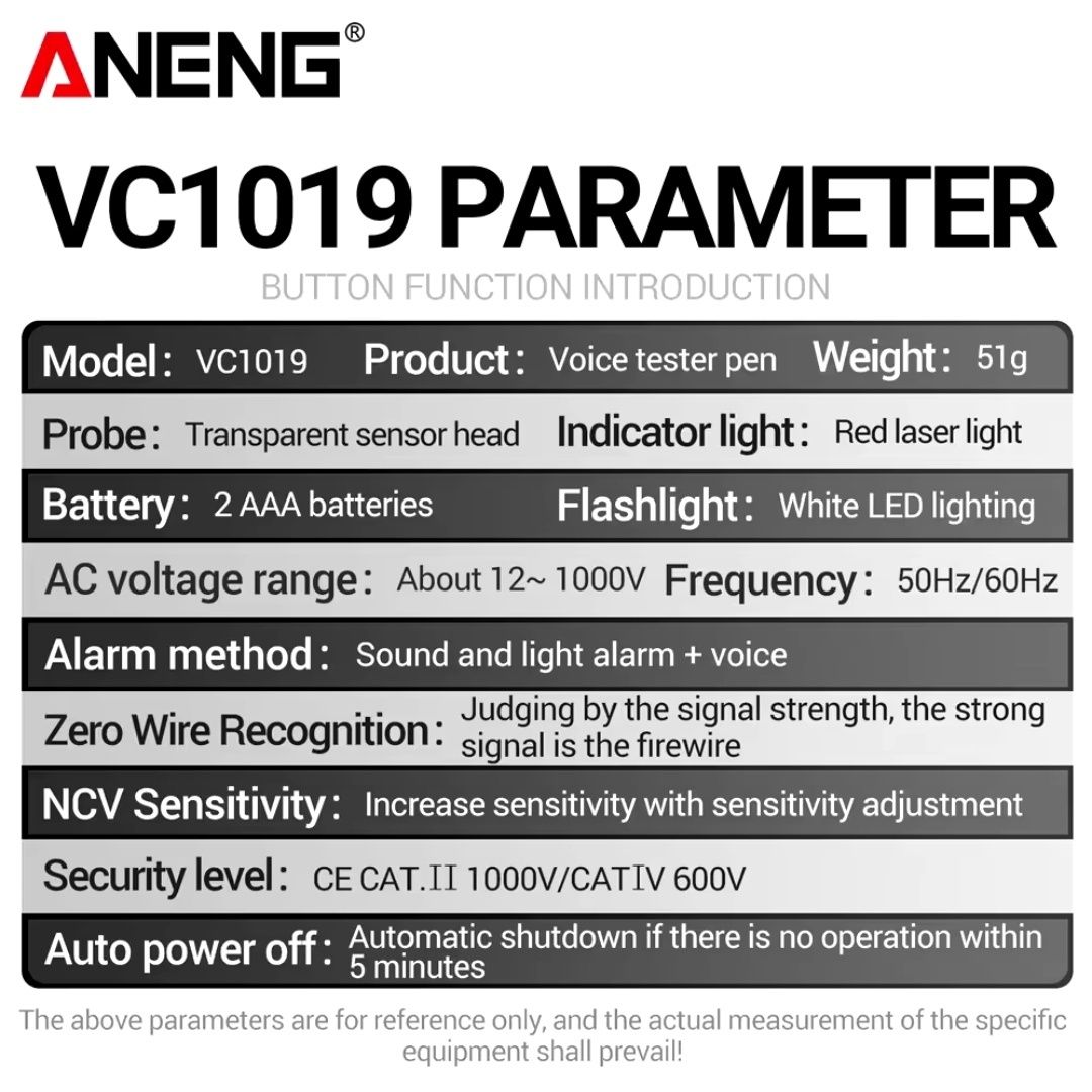 Детектор скрытой проводки ANENG VC1019. тестер напруги, струму, тока