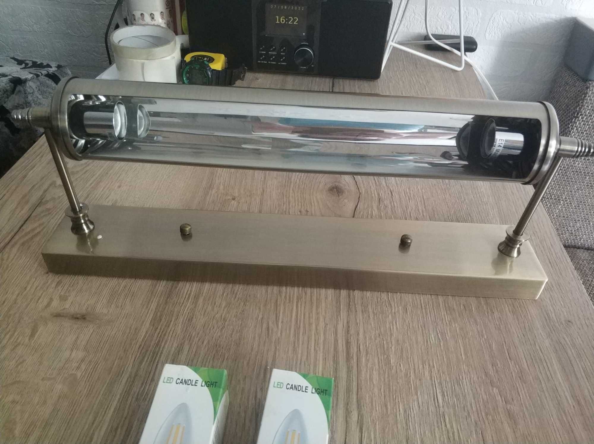 Kinkiet złoty lampa LED do toalety łazienki nad Lustro Obraz Lampka
