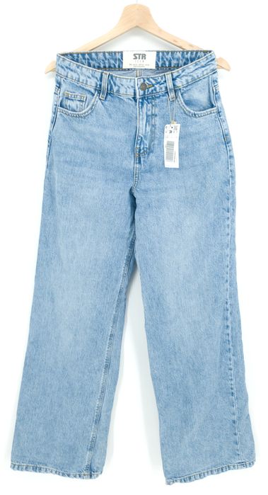 Jeansy baggy z wysokim stanem Stradivarius 34