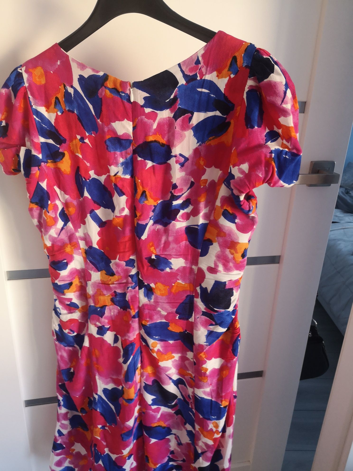 Bershka piękna sukienka w kwiaty z rozporkiem L/40 100%wiskoza