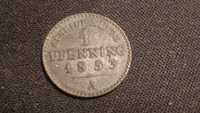 1 Pfennig Pfenning Fenig 1853 Prusy