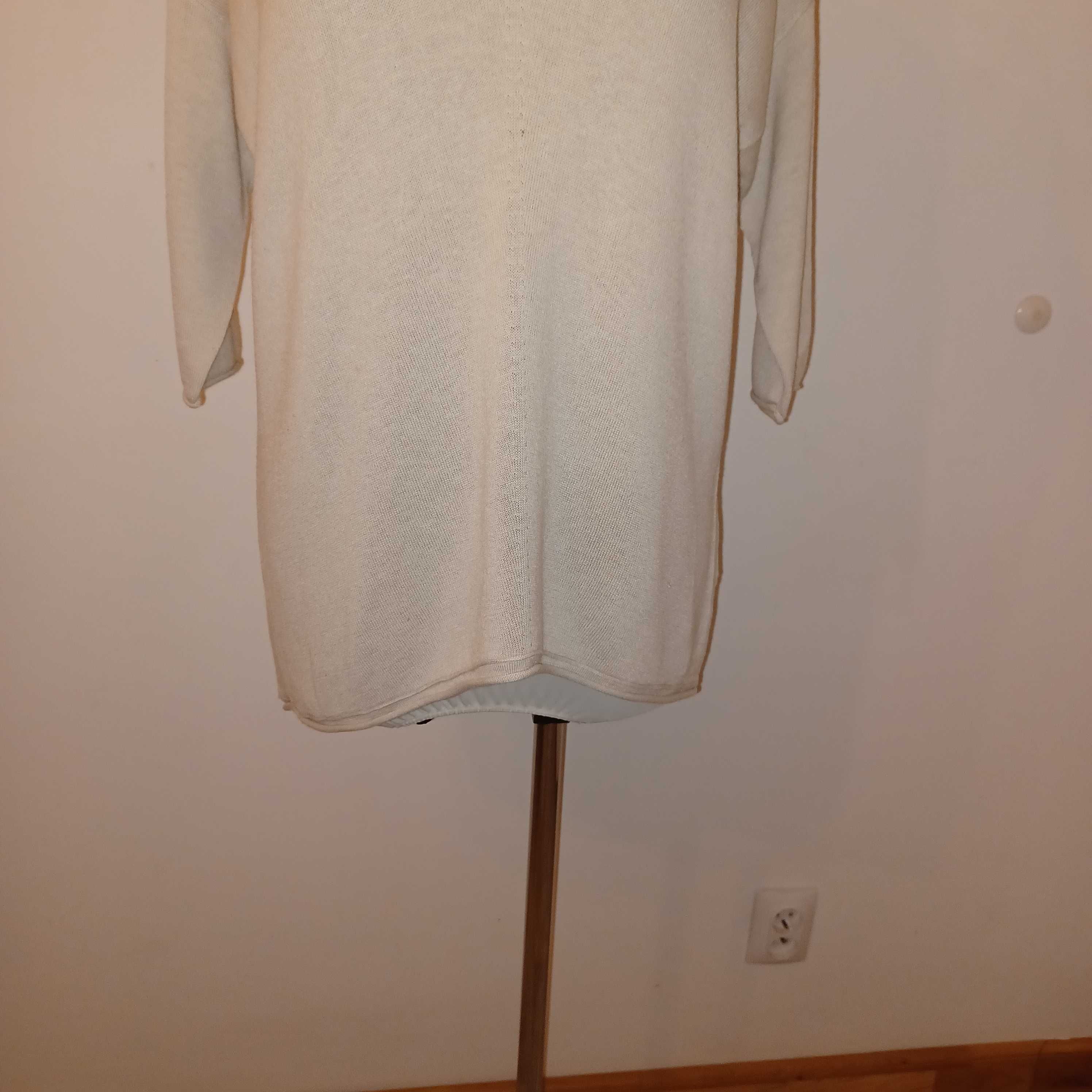 JIGSAW sweter jasny beż 50%wełna+ 50%wiskoza SUPER stan dla M+