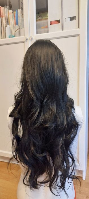 Peruka nowa czarne włosy