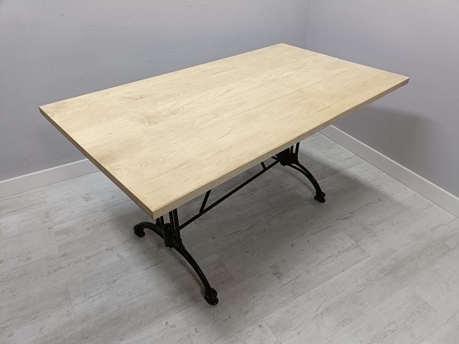 Stół do restauracji loft akacja na metalowej nodze 6szt