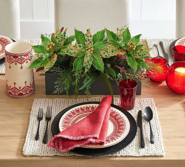 Oirse Zestaw Ozdobnych Kwiatów Zielone 4 sztuki 30 x 54 cm