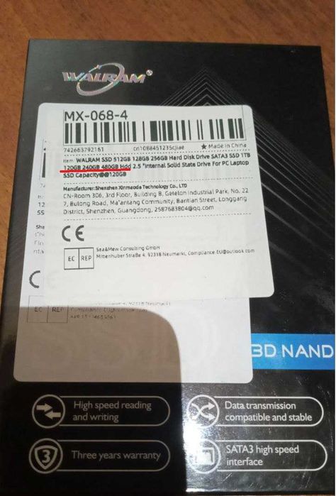 SSD WaLRam 120 \ 240 gb 3D Nand новий