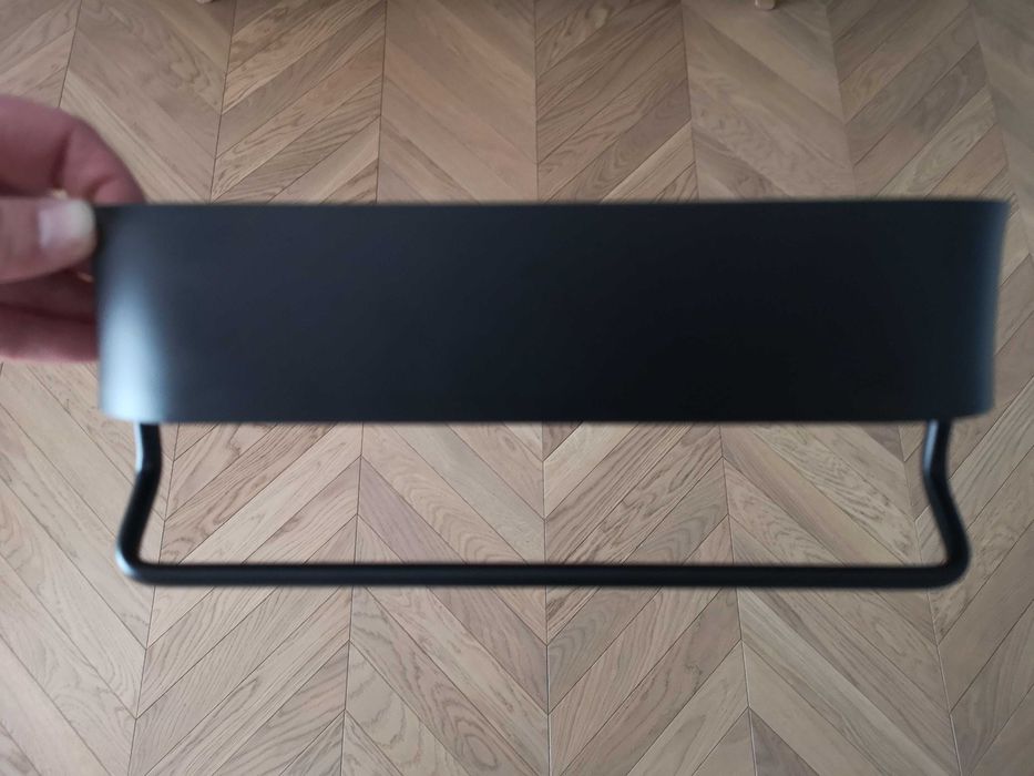 Nowa półka łazienkowa z wieszakiem czarny mat