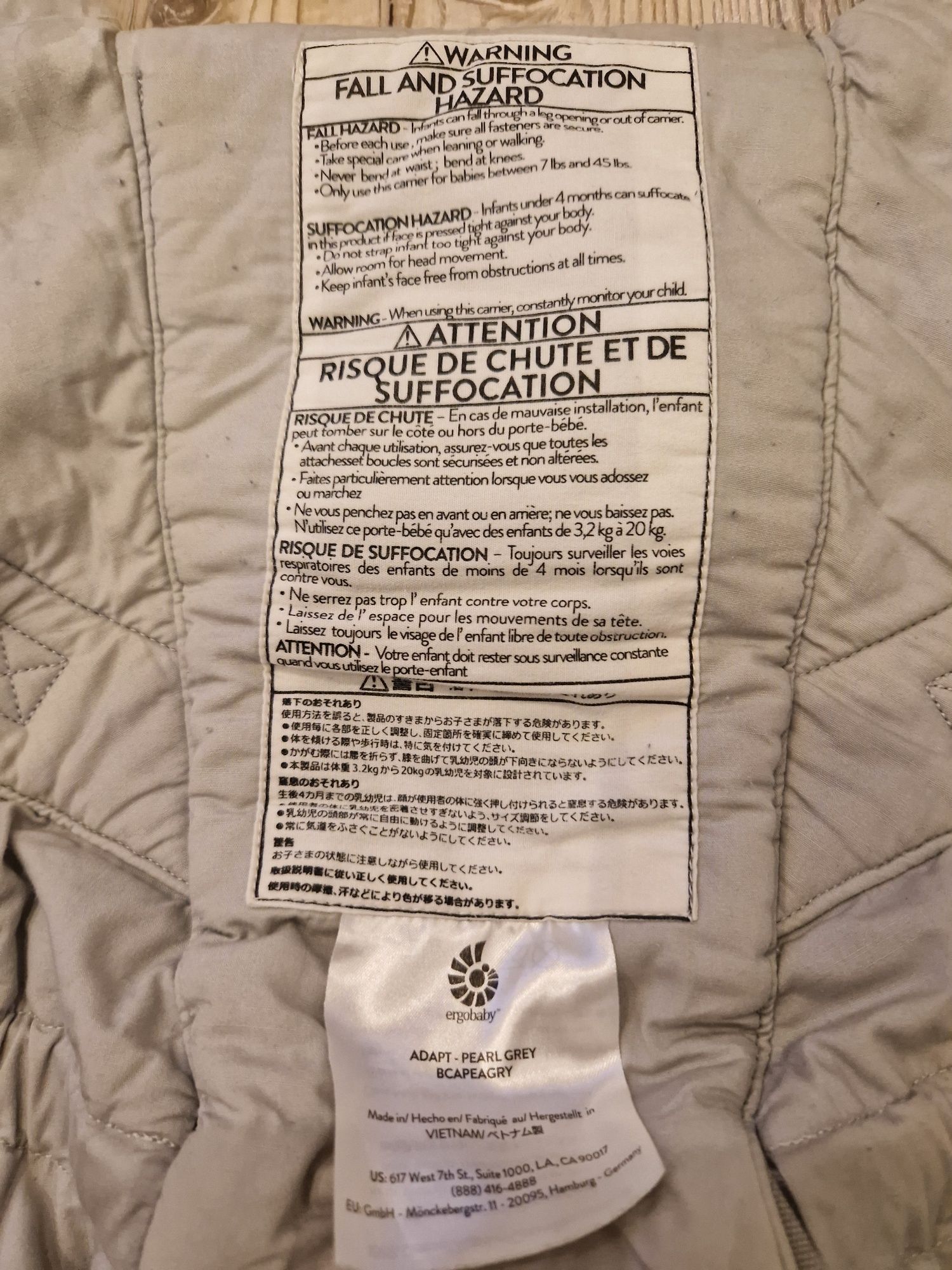 Vendo Ergobaby Adapt