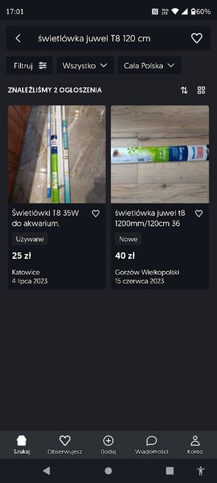 Świetlówki T8 120 cm