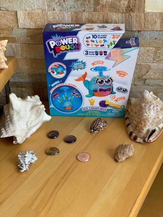 Игровой набор пластилин Кит с эффектами свет звук Power Dough Sea Crea