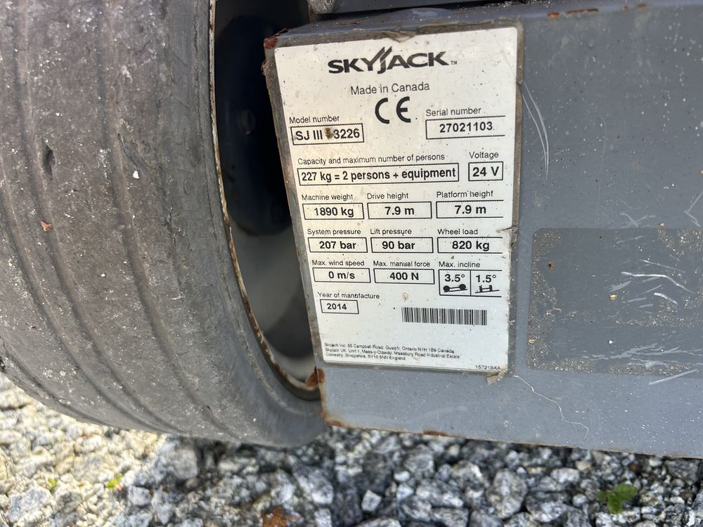 Elektryczna zwyżka podnośnik koszowy SKYJACK SJIII 3226 rok 2014