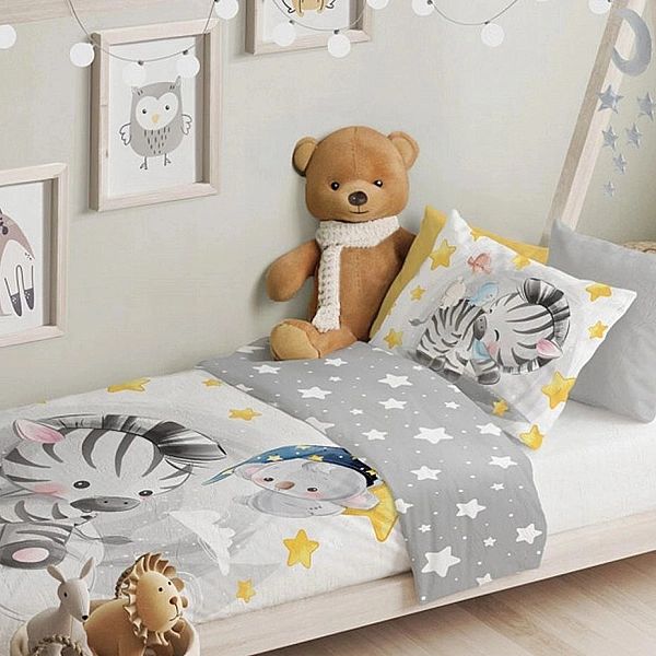 Komplet pościeli BAWEŁNIANEJ 100x135 poszewka 40x60 dla dzieci PRZYTUL