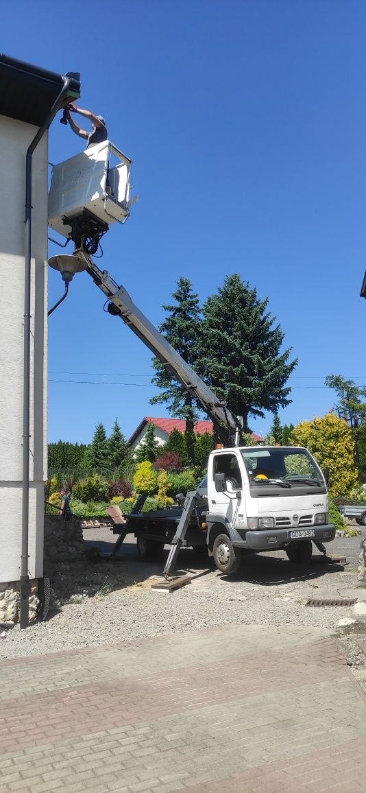 Wycinka drzew, podnośnik koszowy, zwyżka.