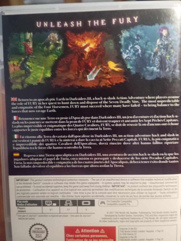 Darksiders 3 Nintendo switch