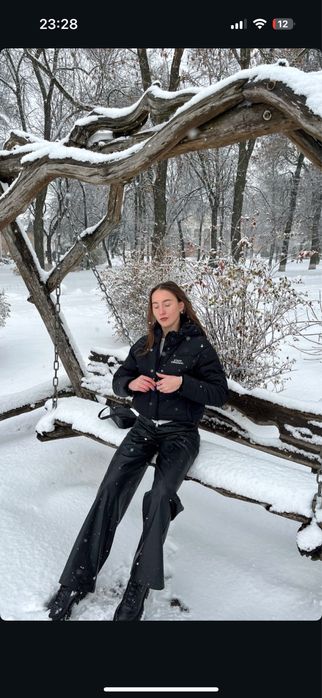 Шкіряні штани чорні