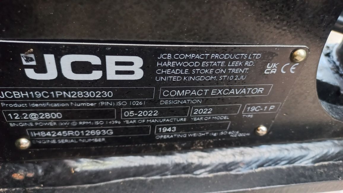 Minikoparka Jcb 19 C-1 jak Nowa 270 godzin