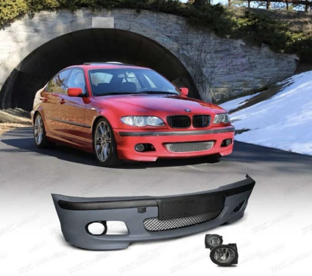 para choques look m3 bmw e46 + farois de nevoeiro
