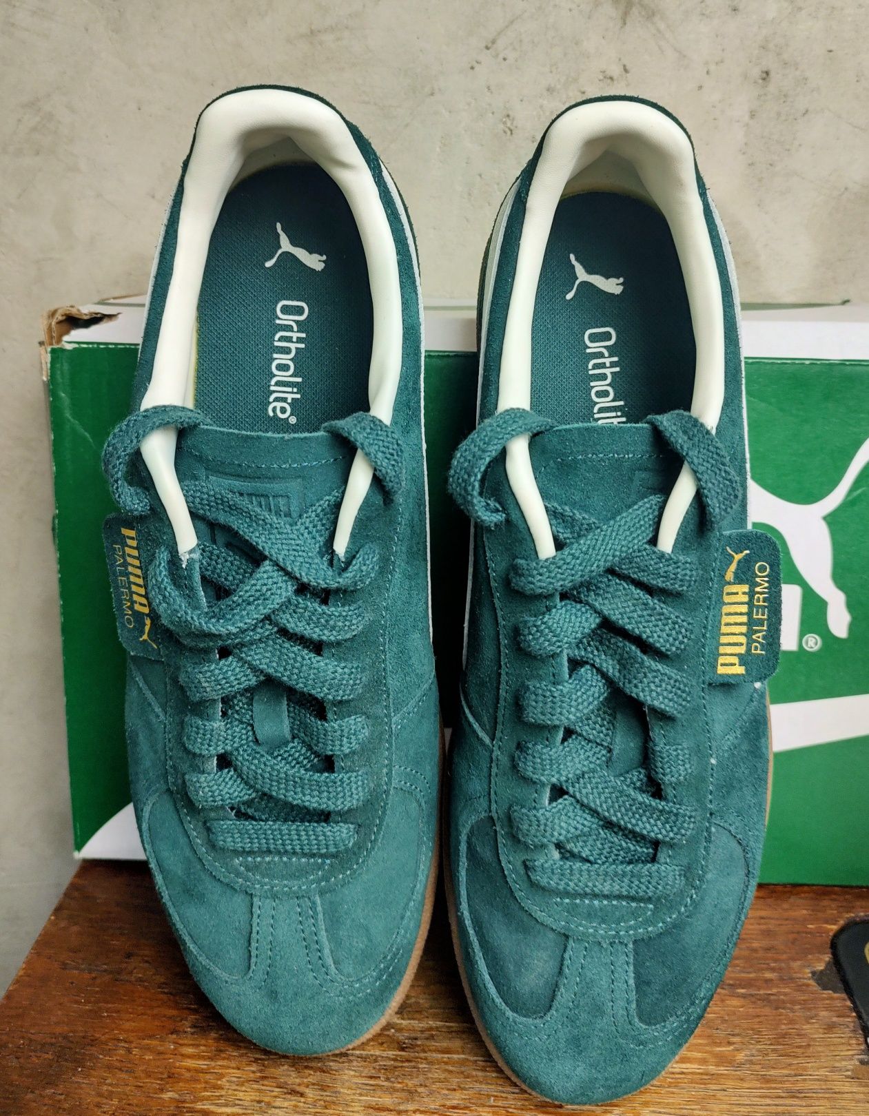 PUMA PALERMO__buty męskie (44,5 / 29cm) zamszowe / zielone 45 casual