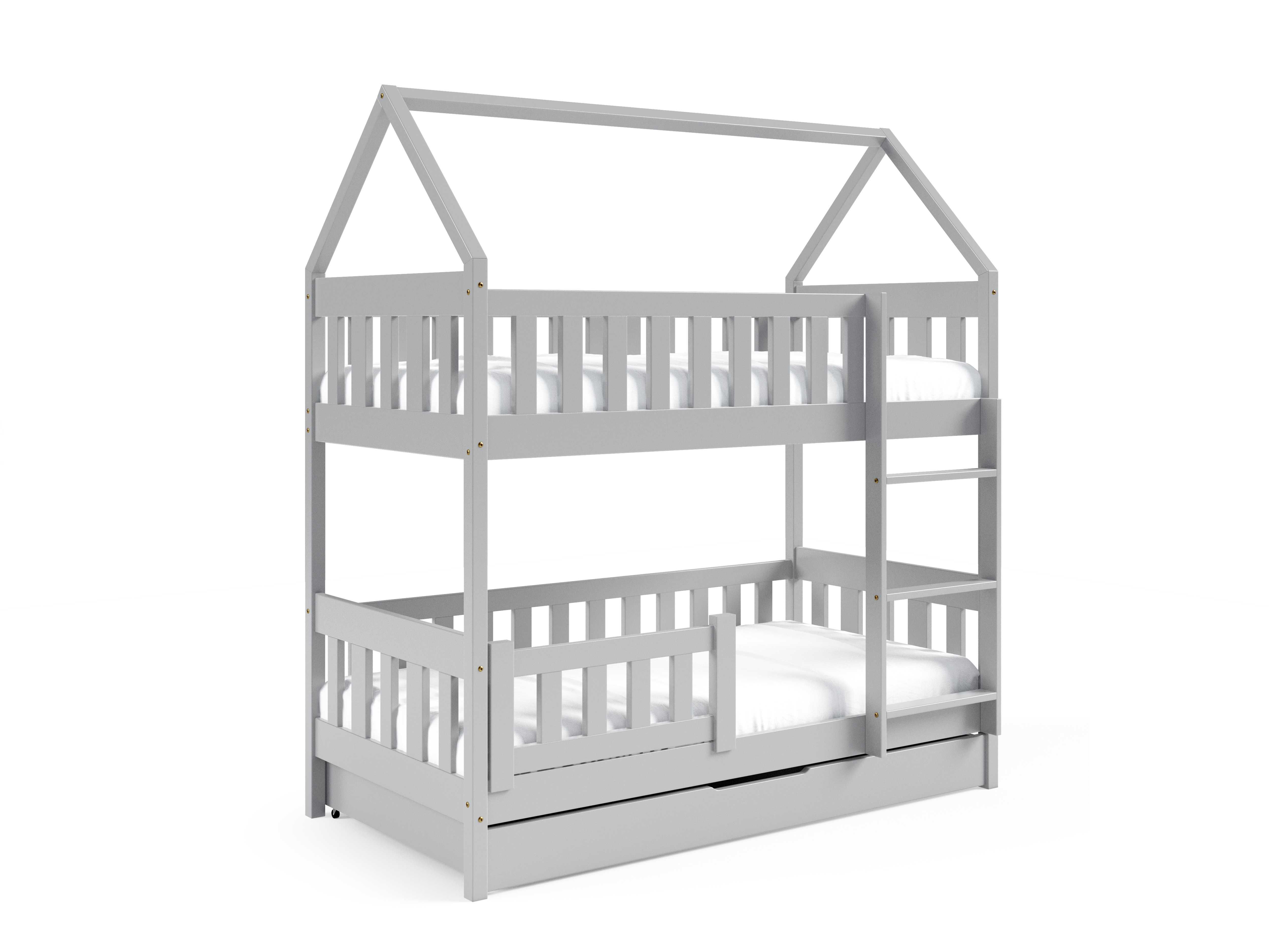 Łóżko dla dzieci sosnowe piętrowe DOMEK ZUZIA 160x 80
