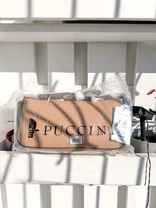 Nowa z metkami beżowa skórzana torebka na ramię old money Puccini