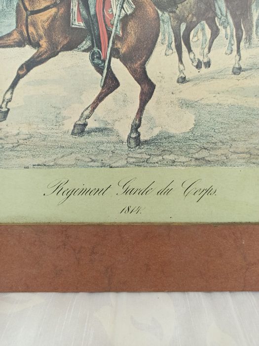 Grafika „Regiment Garde du Corps 1814” w ramie