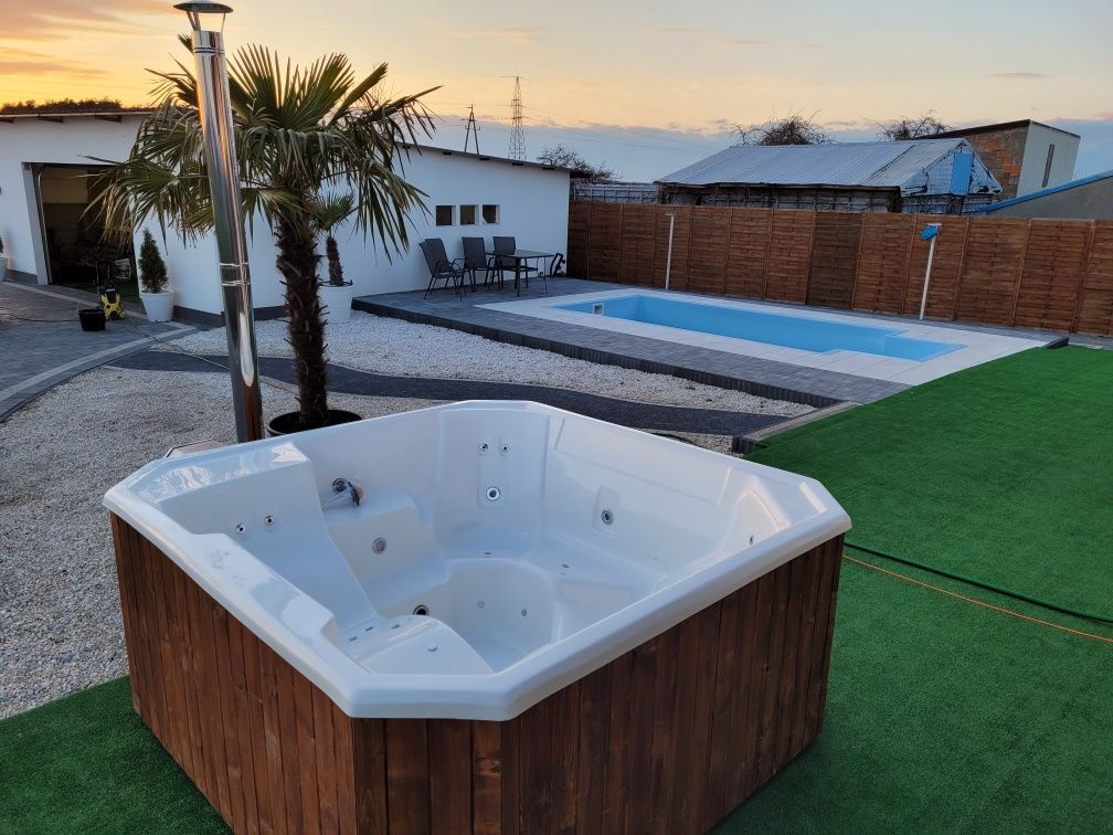 Jacuzzi balia z piecem bania gorąca beczka HOT TUB SPA sauna EUROLINE