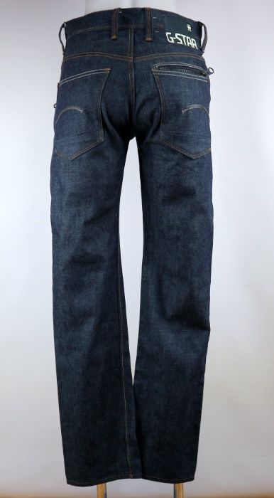 G-Star Navy Attacc Straight spodnie jeansy W29 L34 pas 2 x 38,5 cm