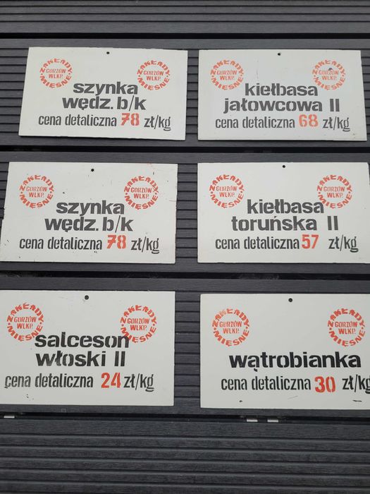 PRL tabliczki z zakładów mięsnych