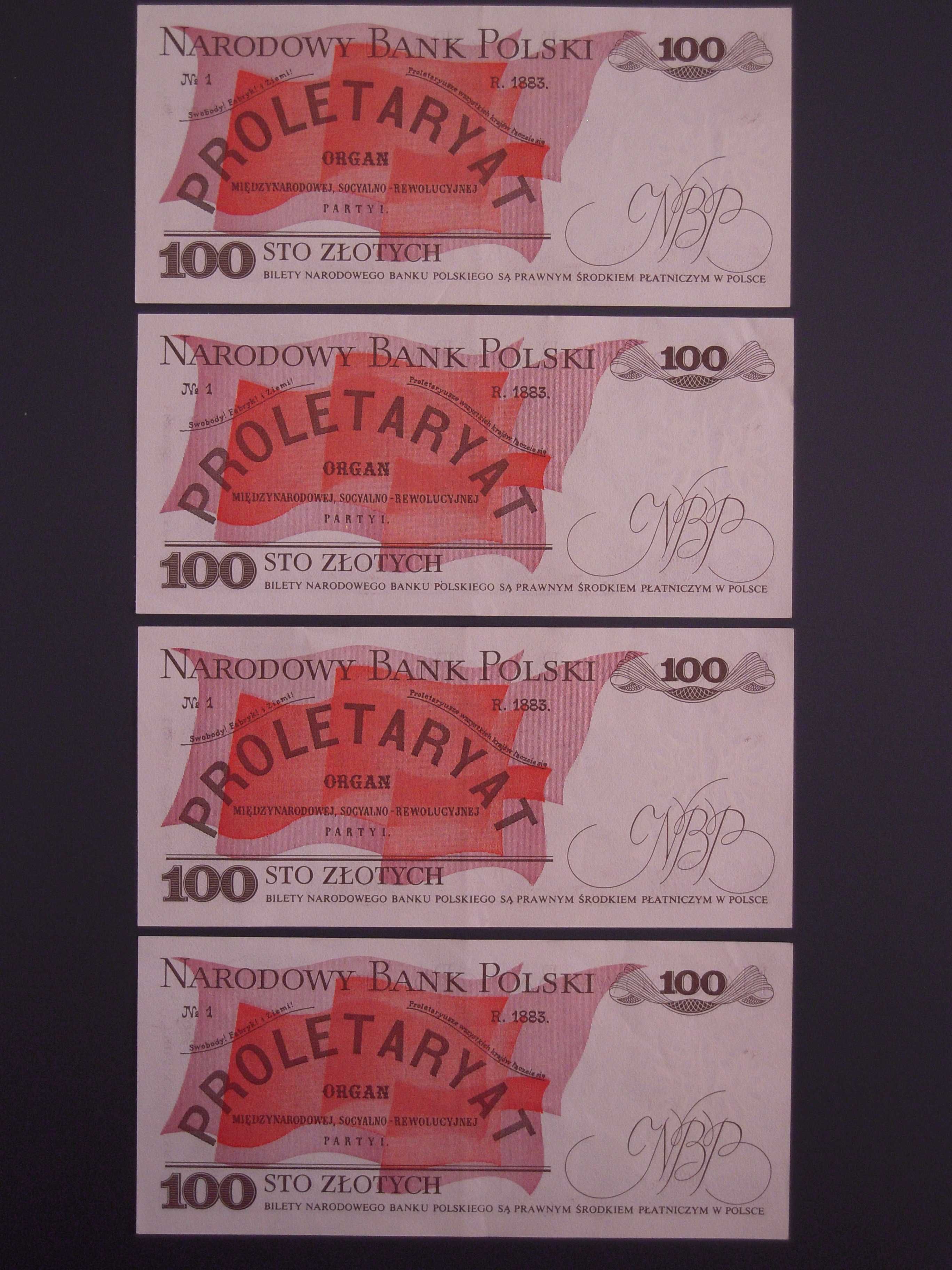 Banknoty PRL 100 zł - Ludwik Waryński - seria PZ z 1 grudnia 1988 r.