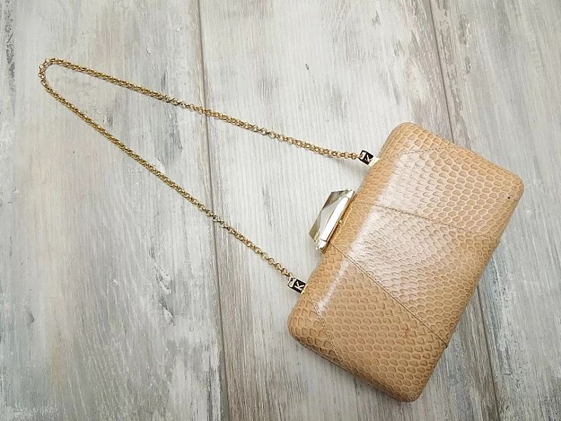 Kotur Espey Sand Snakeskin Celebrity Clutch Bag V