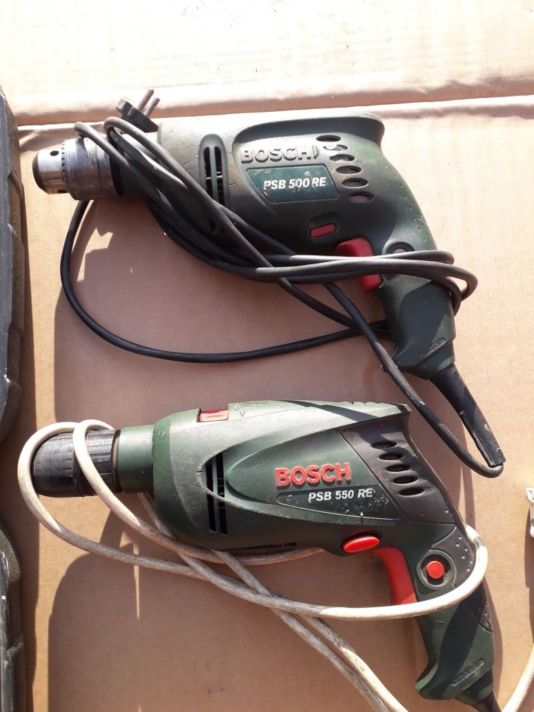 2x wiertarka BOSCH + wkretarka 20V + wiertła