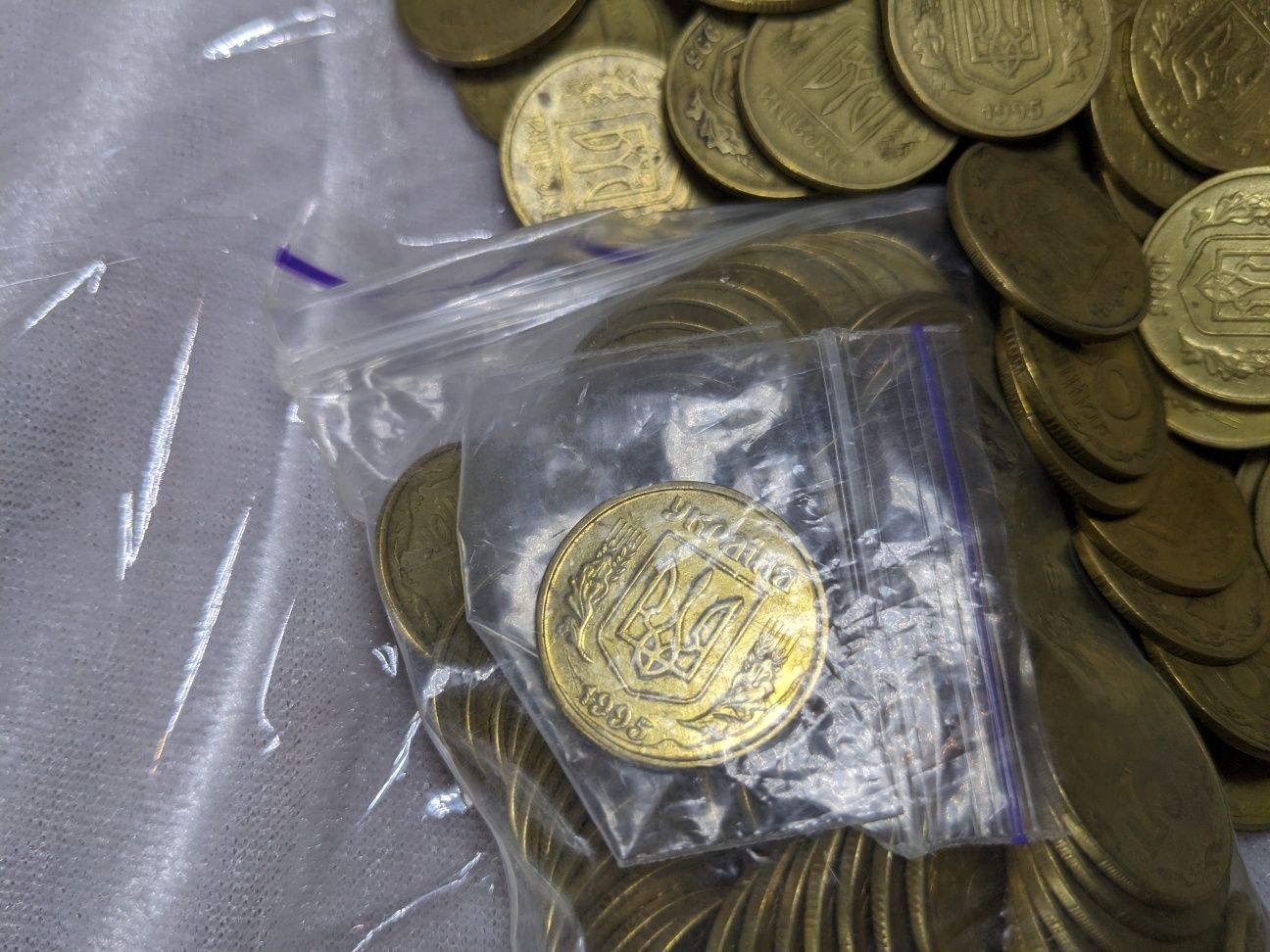 50 копійок 1995 крупний та малий гурт 1167шт колекційні монети
