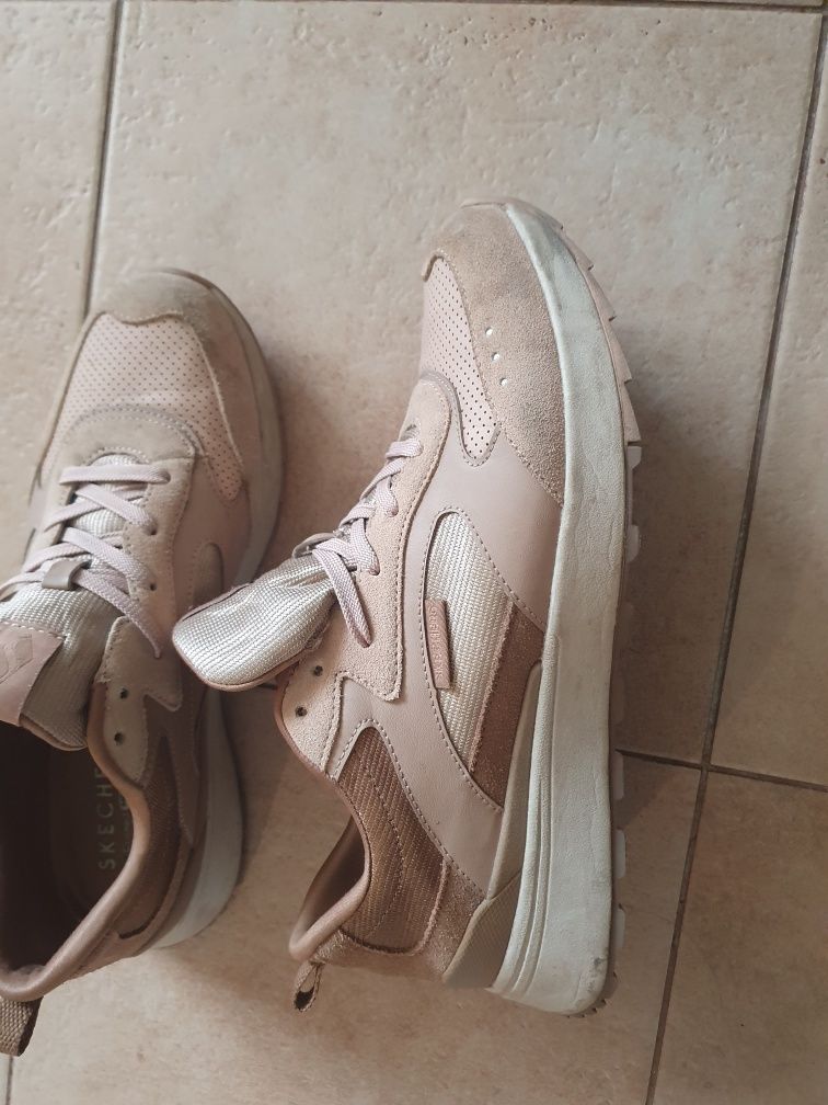 Лёгкие и удобные кроссовки унисекс skechers  кожа